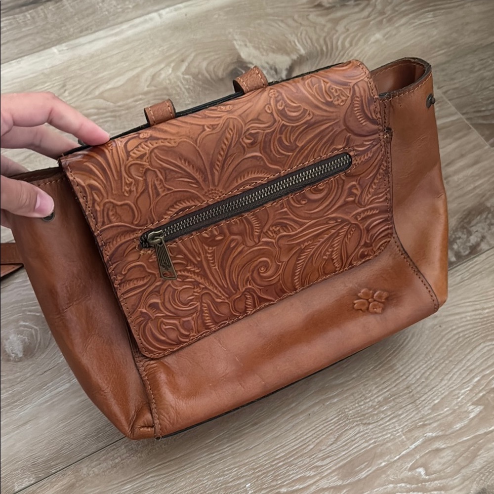 PATRICIA NASH Embossed Leather Handbag with Floral Design